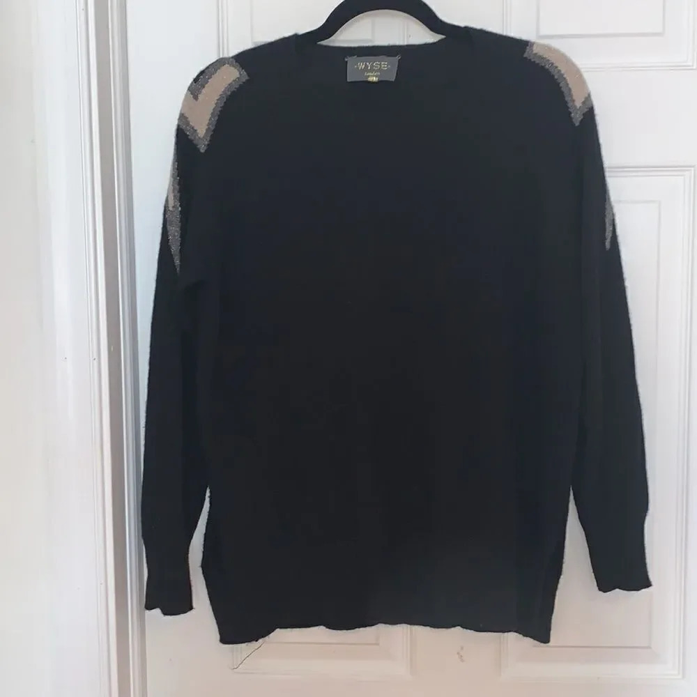 Wyse London Esme Lightening Bolt Sweater Black Size S — image 5 of 8